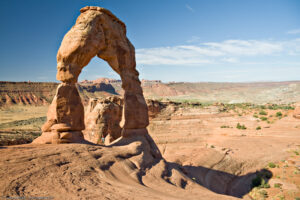Delicate Arch, grande arco naturale autosostenente nell'Arches National Park vicino alla città di Moab